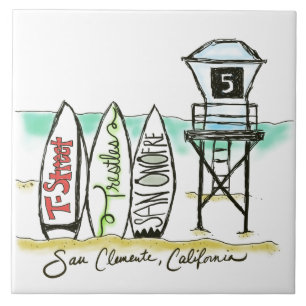 Cerâmica Azulejo de San Clemente 6x6 do surf