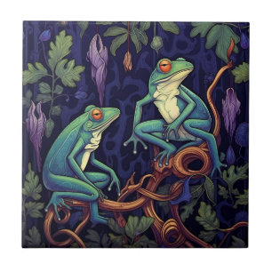 Cerâmica Azulejo de Sapos Ultravioleta (Coleção de pântanos