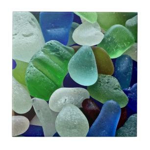 Cerâmica Azulejo de Seaglass - azulejo ou triveto de fotogr