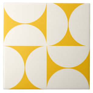 Cerâmica Azulejo de Semi Amarelo Geométrico Moderno