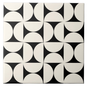 Cerâmica Azulejo de Semi Preto Geométrico Moderno