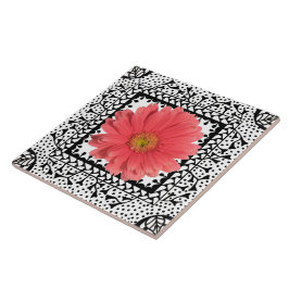 Cerâmica Azulejo de Sherbert da margarida do Gerbera