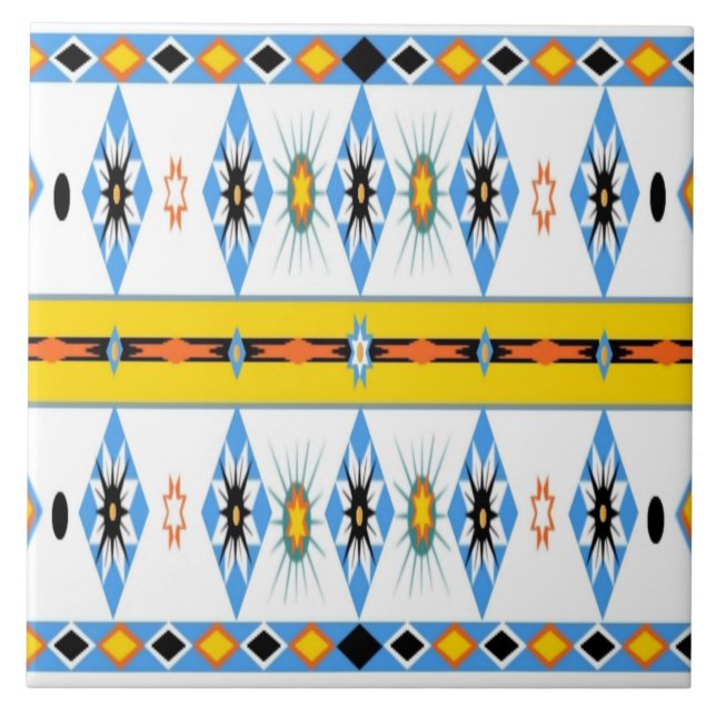 Cerâmica Azulejo de Shoshone americano nativo (Frente)