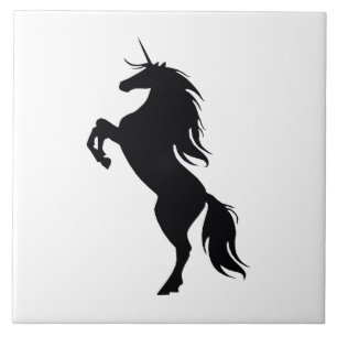 Cerâmica Azulejo de silhueta preto Unicorn