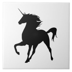Cerâmica Azulejo de silhueta preto Unicorn