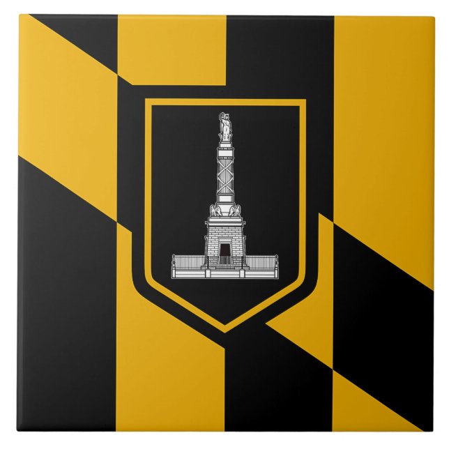 Cerâmica Azulejo de Sinalizador da Cidade de Baltimore (Frente)