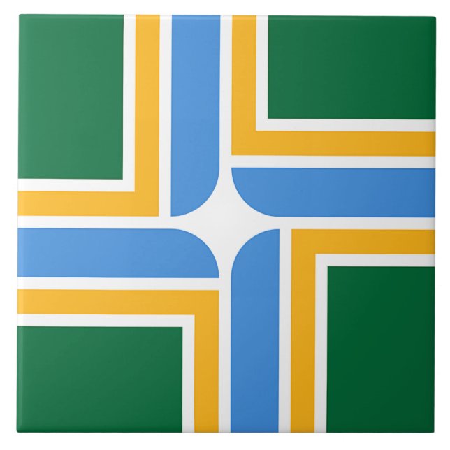Cerâmica Azulejo de Sinalizador da Cidade de Portland (Frente)