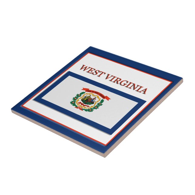 Cerâmica Azulejo de Sinalizador do Estado da Virgínia Ocide (Lateral)