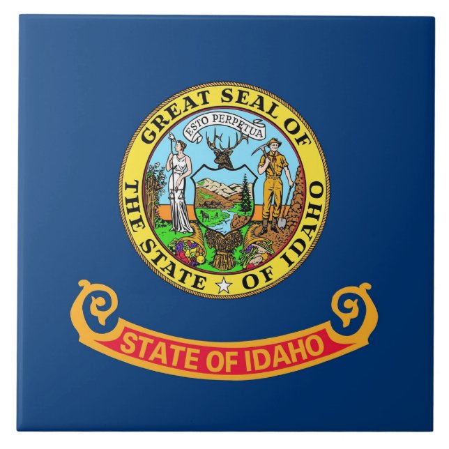 Cerâmica Azulejo de Sinalizador do Estado de Idaho (Frente)