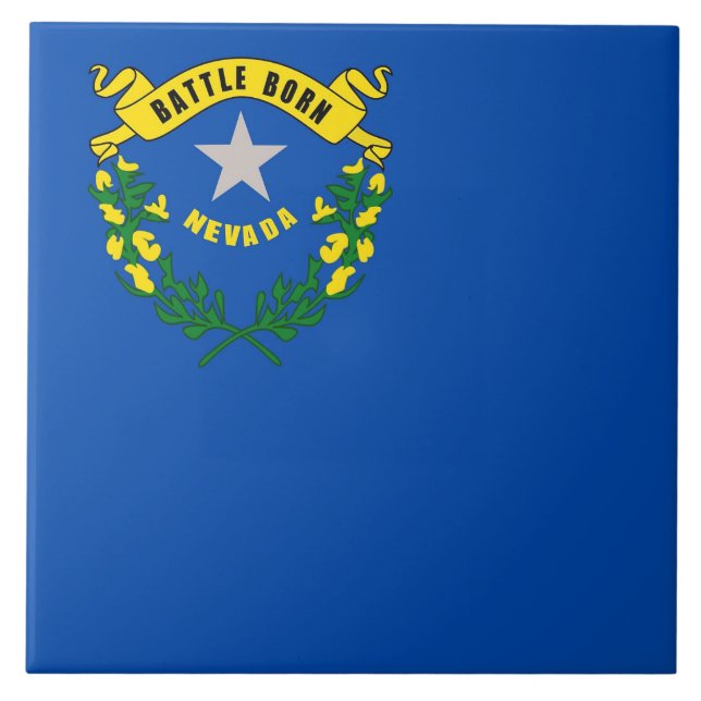 Cerâmica Azulejo de Sinalizador do Estado de Nevada (Frente)