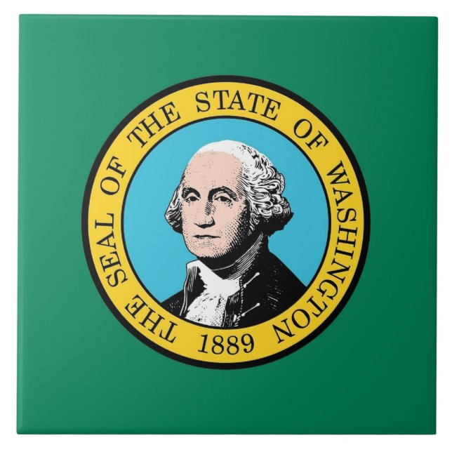 Cerâmica Azulejo de Sinalizador do Estado de Washington (Frente)