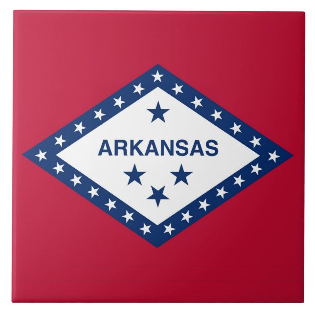 Cerâmica Azulejo de Sinalizador do Estado do Arkansas (Frente)
