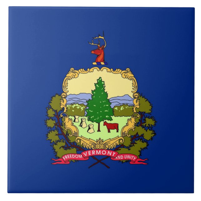 Cerâmica Azulejo de Sinalizador do Estado Vermont (Frente)