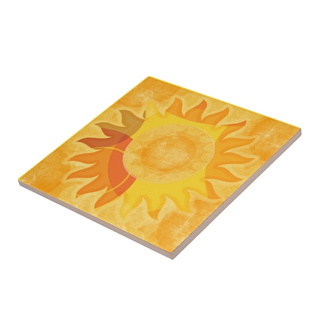 Cerâmica Azulejo de sol (fundo amarelo) (Lateral)