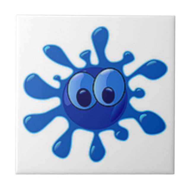 Cerâmica Azulejo de Splat da água azul (Frente)