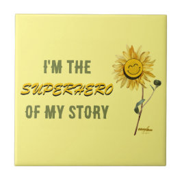 Cerâmica Azulejo de Super-Herói Cerâmico da Poeta Adiela Ak