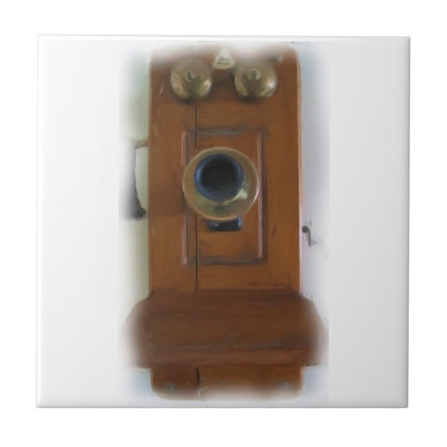 Cerâmica Azulejo de telefone Vintage (Frente)