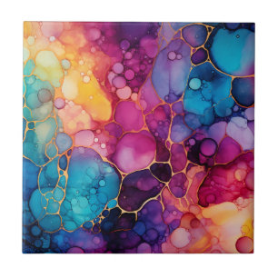 Cerâmica Azulejo de tinta arco-íris