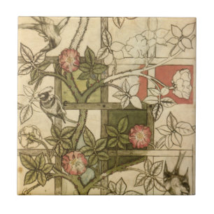Cerâmica Azulejo de Trellis design por William Morris