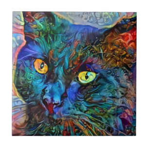 Cerâmica Azulejo de Trivet da arte 1 do gato
