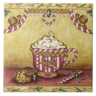 Cerâmica Azulejo de Trivet da Cozinha Gingerbird