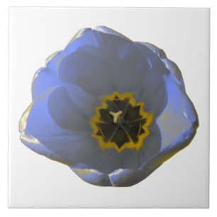 Cerâmica Azulejo de Tulipas Azul e Amarelo