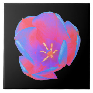 Cerâmica Azulejo de Tulipas Fluorescente
