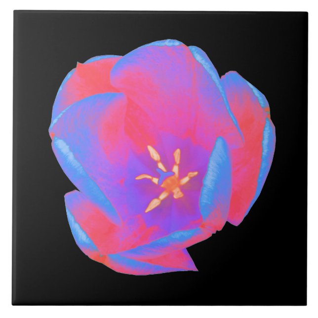 Cerâmica Azulejo de Tulipas Fluorescente (Frente)