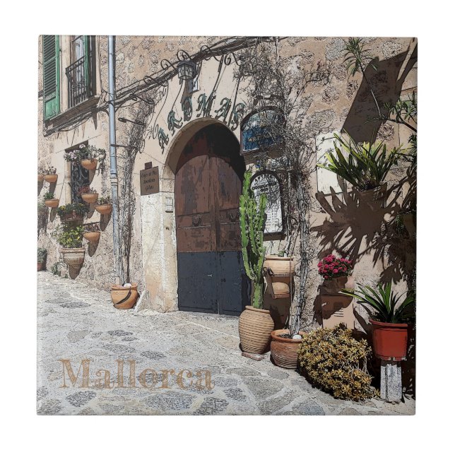 Cerâmica azulejo de Valldemossa en la isla de Mallorca (Frente)