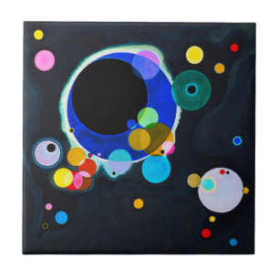Cerâmica Azulejo de Vários Círculos do Kandinsky