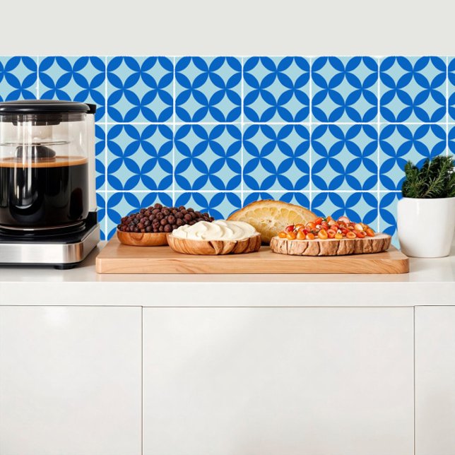 Cerâmica Azulejo de Verão com círculos de azure em azul-beb (Criador carregado)