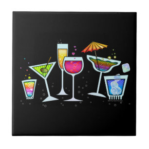 CERÂMICA  AZULEJO DE VIDRAÇAS DE COCKTAIL - PORTA COPOS - TR