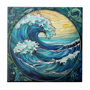 Cerâmica Azulejo de vidro cerâmico das ondas do oceano
