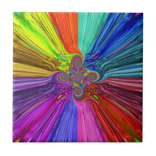 Cerâmica Azulejo de Vórtice de Cor (Frente)