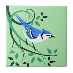 Cerâmica Azulejo decorativo da arte de Jay azul