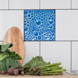 Cerâmica Azulejo decorativo de 4" com bolhas de cor azul