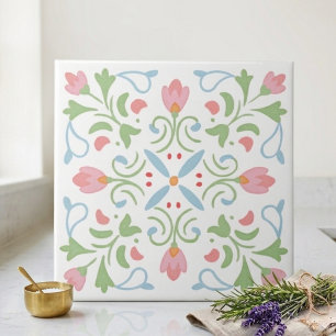 Cerâmica Azulejo Decorativo de Arte Popular de Primavera