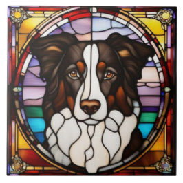 Cerâmica Azulejo Decorativo de Border Collie Fofo