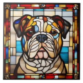 Cerâmica Azulejo Decorativo de Bulldog Fofo