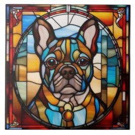 Cerâmica Azulejo Decorativo de Bulldog Francês Fofo
