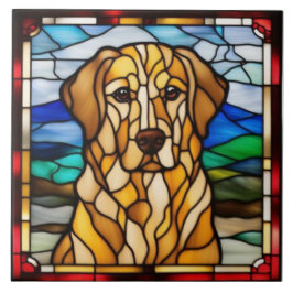 Cerâmica Azulejo Decorativo de Golden Retriever Fofo