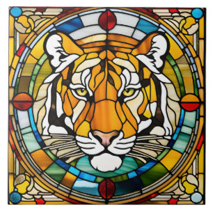 Cerâmica Azulejo decorativo de vidro colado Tiger