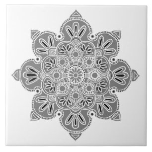 Cerâmica Azulejo Decorativo Medalhões de tons de cinza