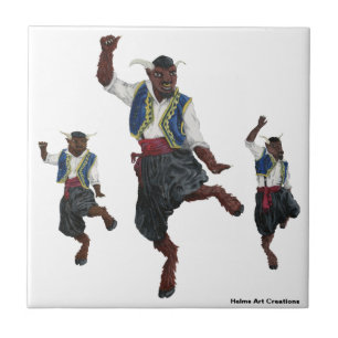 Cerâmica Azulejo Decorrido de Minotaurs Gregos