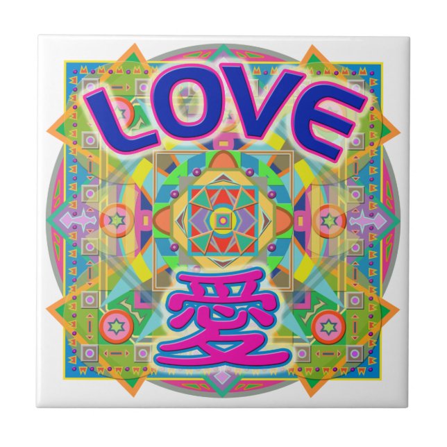 CERÂMICA  AZULEJO DESIGN DE AMOR (Frente)