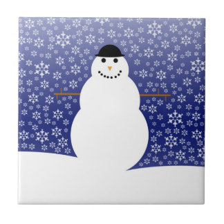 Cerâmica Azulejo do boneco de neve do inverno