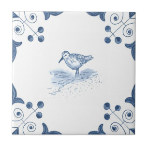 Cerâmica Azulejo do borrelho de Delft com cantos do rolo