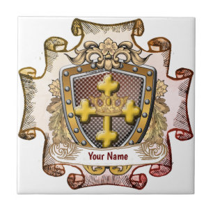 Cerâmica Azulejo do Brasão de Armas da Família Valor Sobren