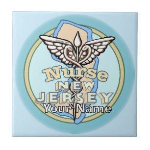Cerâmica Azulejo do Caduceu de Enfermeira de Nova Jersey