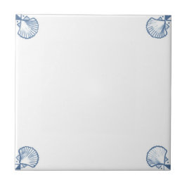 Cerâmica Azulejo do campo de Delft com cantos de Shell